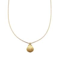 Brass Jewelry Necklace, Shell, real gold plated, fashion jewelry & for woman Approx 45 cm 