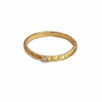 Anilo de dedo de latón, metal, chapado en color dorado, Joyería & diverso tamaño para la opción & para mujer & con diamantes de imitación, dorado, Vendido por UD