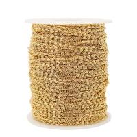 Edelstahl-Kettenschmuck, 304 Edelstahl, goldfarben plattiert, Modeschmuck & DIY, keine, 2mm, 2m/Tasche, verkauft von Tasche