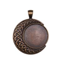 Zinc Alloy Pendant Cabochon Setting, Round, antique bronze color plated, vintage & DIY, Inner Approx 25mm 