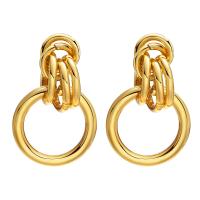Stainless Steel Drop Earring, 304 Stainless Steel, Vacuum Ion Plating, fashion jewelry & for woman, golden 