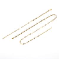 Rhinestone stainless steel Jewelry Set, 304 Stainless Steel, with 1.97inch extender chain, 18K gold plated & for woman & with rhinestone, golden Approx 6.3 Inch, Approx 17.72 Inch 