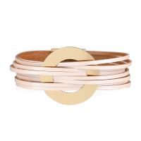 Wrap Bracelets, PU Leather, with Zinc Alloy, fashion jewelry & multilayer & for woman 31mm,17mm Approx 7.67 Inch 