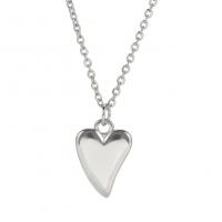 Stainless Steel Jewelry Necklace, 304 Stainless Steel, with 5cm extender chain, Heart, Vacuum Ion Plating, for woman cm 