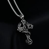 Titanium Steel Jewelry Necklace, Cross  silver color 