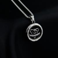 Titanium Steel Jewelry Necklace, Round & Unisex silver color 
