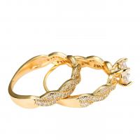 Anilo de dedo de latón, metal, chapado en color dorado, diverso tamaño para la opción & para mujer & con diamantes de imitación, 22mm, tamaño:5-13, Vendido por UD