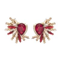 Zinc Alloy Rhinestone Stud Earring, Geometrical Pattern, plated, fashion jewelry & for woman & with rhinestone 