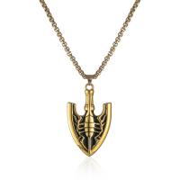 Stainless Steel Jewelry Necklace, 304 Stainless Steel, with zinc alloy pendant, real gold plated, fashion jewelry & for man Approx 24.4 Inch 