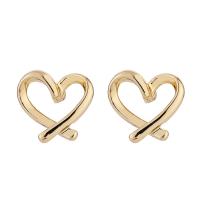 Zinc Alloy Stud Earring, Heart, high quality plated, fashion jewelry & for woman & hollow 