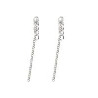 Boucles d'oreilles en laiton zircon cubique pavent, fade et jamais plaqué de haute qualité, bijoux de mode & pavé de micro zircon & pour femme, argent Vendu par paire