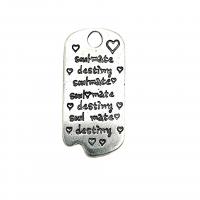 Zinc Alloy Tag Charm, antique silver color plated, vintage & DIY Approx 