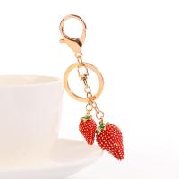 Zinc Alloy Key Chain Jewelry, Strawberry, Unisex, red, 11cm,8cm 
