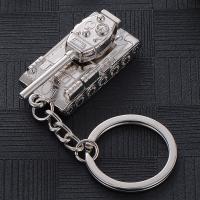 Zinc Alloy Key Chain Jewelry, Tank, silver color plated, for man, 12cm,6.5*2cm 