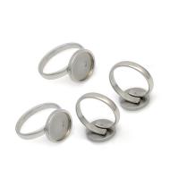 Нержавеющая сталь 304 гнездо-оправа для кольца, полированный, DIY & разный размер для выбора, 100ПК/Лот, продается Лот