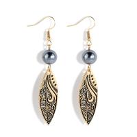 South Sea Shell Drop Earrings, Zinc Alloy, with Shell Pearl, fashion jewelry & for woman & enamel [