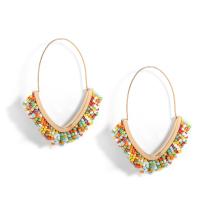 Glass Seed Beads Earring, Zinc Alloy, with Seedbead, fashion jewelry & for woman, golden 