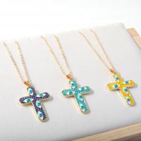Zinc Alloy Sweater Chain Necklace, with 1.97inch extender chain, Cross, fashion jewelry & for woman & enamel Approx 19.69 Inch 