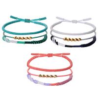 Nylon Cord Bracelets, Knot Cord, with Brass, handmade, three pieces & Unisex & adjustable Approx 15-28 cm 
