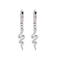 Stainless Steel Drop Earring, 304 Stainless Steel, Snake, Vacuum Ion Plating, for woman 