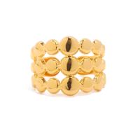 Titanium Steel Finger Ring, Vacuum Ion Plating, three layers & fashion jewelry & for woman, golden 