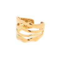Titanium Steel Finger Ring, Vacuum Ion Plating, fashion jewelry & for woman, golden 