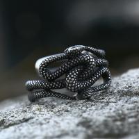 Titanium Steel Finger Ring, Snake, polished, vintage & for man, US Ring 