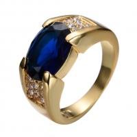 Латунное кольцо с стразами, Латунь, плакирован золотом, разный размер для выбора & Женский & со стразами, Много цветов для выбора размер:6-12, продается PC