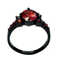 Кубическое цирконовое латунное кольцо, Латунь, Другое покрытие, разный размер для выбора & инкрустированное микро кубического циркония & Женский, черный, 8mm, размер:6-10, продается PC