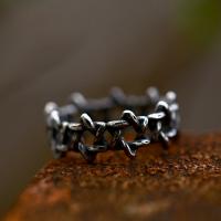 Titanium Steel Finger Ring, polished, vintage & for man & hollow, US Ring 