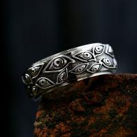 Titanium Steel Finger Ring, Evil Eye, polished, vintage & for man, US Ring 