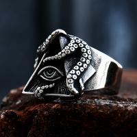 Titanium Steel Finger Ring, 304 Stainless Steel, Evil Eye, vintage & for man, US Ring 