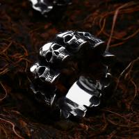 Stainless Steel Finger Ring, 304 Stainless Steel, Skull  & for man, US Ring 
