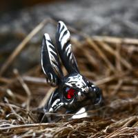 Titanium Steel Finger Ring, with Resin, Rabbit, polished, vintage & for man, US Ring 