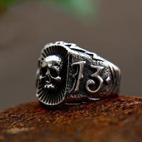 Titanium Steel Finger Ring, Skull, polished, vintage & for man, US Ring 