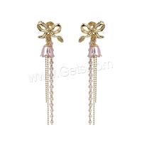 Plastic Pearl Zinc Alloy Earring, with Plastic Pearl, high quality plated, fashion jewelry & for woman, golden, nickel, lead & cadmium free 