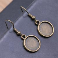 Zinc Alloy Earring Drop Component, Round, plated, vintage & DIY 