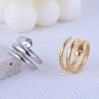Stainless Steel Finger Ring, 304 Stainless Steel, Snake, plated, fashion jewelry & for woman US Ring 