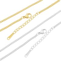 Stainless Steel Oval Chain, 304 Stainless Steel, with 1.97inch extender chain, plated, fashion jewelry & DIY 2.2mm Approx 17.72 Inch 