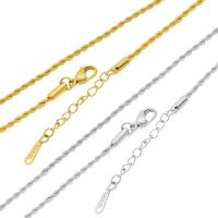 Stainless Steel Rope Chain, 304 Stainless Steel, with 1.97inch extender chain, plated, fashion jewelry & DIY 2mm Approx 17.72 Inch 
