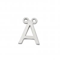 Stainless Steel Quick Link Connector, 304 Stainless Steel, Alphabet Letter, polished, letters are from A to Z & DIY & double-hole, original color 
