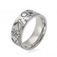 Stainless Steel Finger Ring, 304 Stainless Steel, Donut, Vacuum Ion Plating & for woman & blacken US Ring 