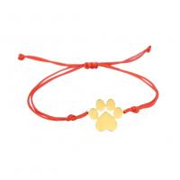 Fashion Create Wax Cord Bracelets, with 304 Stainless Steel, Flower, Vacuum Ion Plating, adjustable & for woman Approx 15-30 cm 