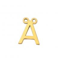 Stainless Steel Quick Link Connector, 304 Stainless Steel, Alphabet Letter, Vacuum Ion Plating, letters are from A to Z & DIY & double-hole, golden [