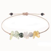 Gemstone Bracelets, Natural Stone, with Wax Cord, irregular, handmade, adjustable & for woman Approx 15-30 cm 