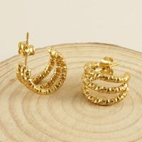 Stainless Steel Stud Earring, 304 Stainless Steel, Vacuum Ion Plating, for woman, golden, 14mm 