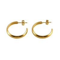 Stainless Steel Stud Earring, 304 Stainless Steel, Round, Vacuum Ion Plating, for woman, golden, 23mm 