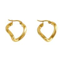 Stainless Steel Leverback Earring, 304 Stainless Steel, Round, Vacuum Ion Plating, for woman, golden 