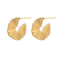Stainless Steel Stud Earring, 304 Stainless Steel, Round, 18K gold plated, fashion jewelry, golden, 2mm 