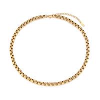 Halskette, 304 Edelstahl, rund, 18K vergoldet, verschiedene Größen vorhanden, Goldfarbe, verkauft von PC